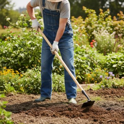 KOTARBAU Binette 157 X 130 Mm Cœur Houe Acier Manche Bois 110 Cm - Outil Jardinage Plantation Et Désherbage