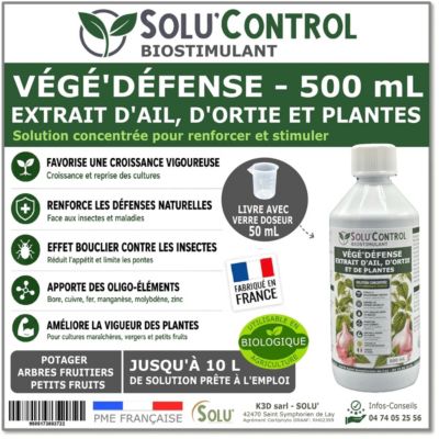 Biostimulant Concentre d'Ail, d'Ortie et de Plantes Solu'Control Vege ...