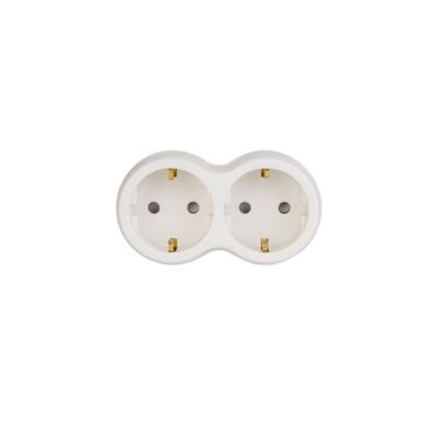 Biplite Schuko 16A Bolea - Blanc et Gris - Zenitech