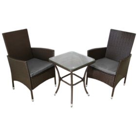 Bistro set Rotin Marron pour le jardin