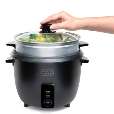 Black+decker Cuiseur a riz multifonctions 700w 1.8l couvercle verre panier amovible - bxrc1800e