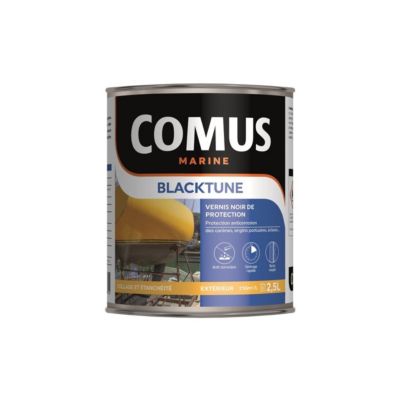 BLACKTUNE COMUS – Vernis Noir Anticorrosion 10L, Protection Carènes Et Bois Enterré