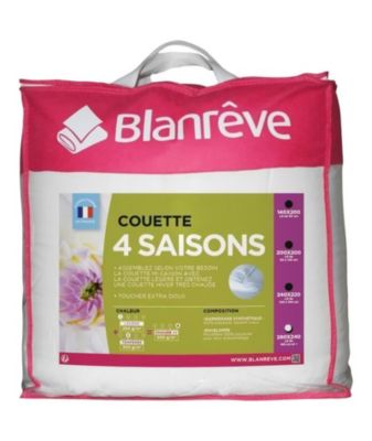 CozyLux Couette 4 Saisons 260x240cm 3 En 1 - 450g/m² Chaud Hiver Avec Boutons Pression - Blanche