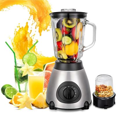 Blender électrique Smoothie de 1.5L Multifonction gris noir