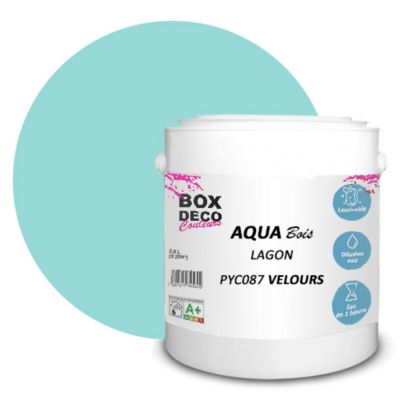 Bleu Lagon Peinture meuble bois acrylique aspect velours-satin Aqua Bois - Bleu Lagon - 2.5L