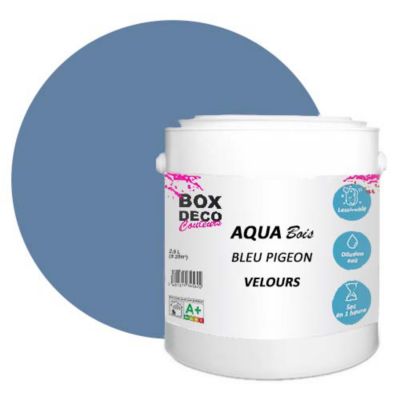 Bleu Pigeon Peinture meuble bois acrylique aspect velours-satin Aqua Bois - Bleu Pigeon - 2.5L