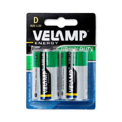 Blister de 2 piles type R20 (D) salines