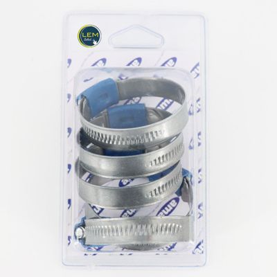 Blister de 5 colliers de serrage à vis sans fin 12 mm "ABA" 32 à 50 mm