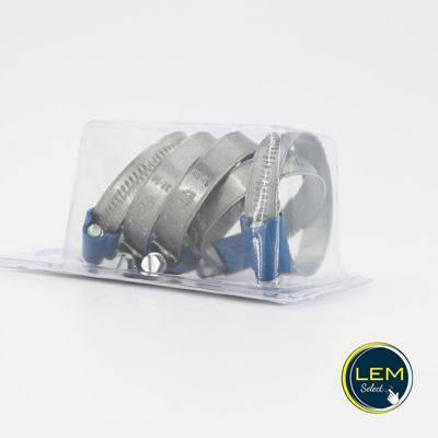 Blister de 5 colliers de serrage à vis sans fin 12 mm "ABA" 32 à 50 mm