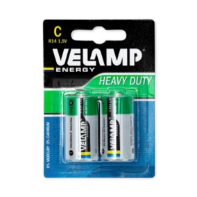 Blisters de 2 piles R14 (type C) salines