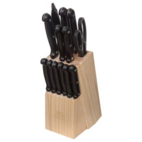 Bloc 11 couteaux avec aiguisoir/ciseaux Essentiel Black - 5Five