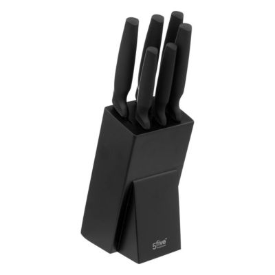 Bloc 6 Couteaux Design "Caractère" 34cm Noir