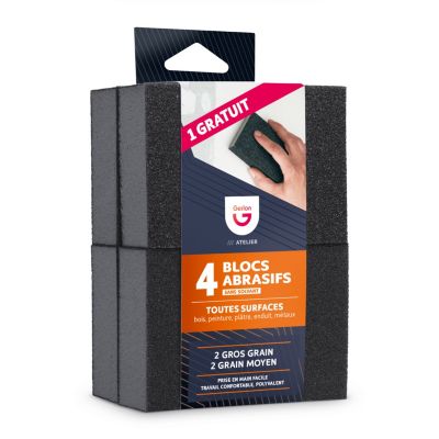 Bloc abrasif vendu par 4 sans solvant Gerlon noir