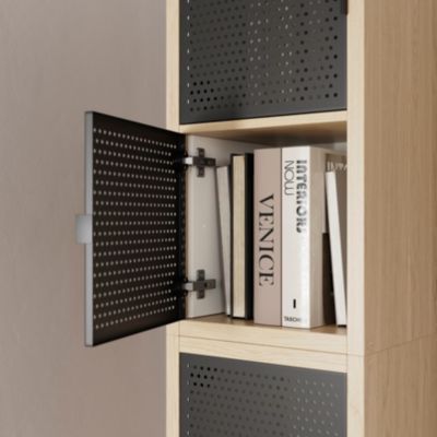 Bloc avec porte en métal pour étagère cube GoodHome Mixxit noir