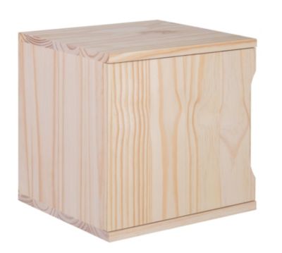 Bloc avec porte en pin massif pour étagère cube