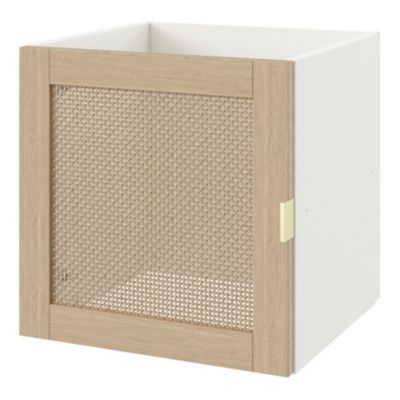 Bloc avec porte pour étagère cube GoodHome Mixxit effet chêne et cannage