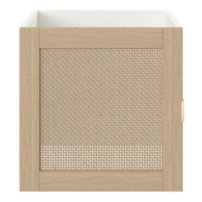 Bloc avec porte pour étagère cube GoodHome Mixxit effet chêne et cannage