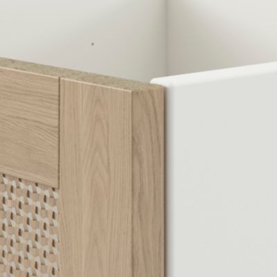 Bloc avec porte pour étagère cube GoodHome Mixxit effet chêne et cannage