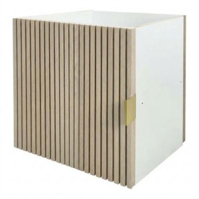 Bloc avec porte pour étagère cube GoodHome Mixxit effet chêne strié H.32 x l.32 x P.31 cm
