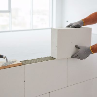 Bloc de béton cellulaire Siporex 62,5 x 50 x ép. 5 cm lisse
