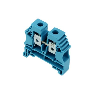Bloc De Jonction 10mm² - Borne Er10 Bleue - 65a Max - Connexion à Vis Section Max 16mm² - Montage Sur Rail Din