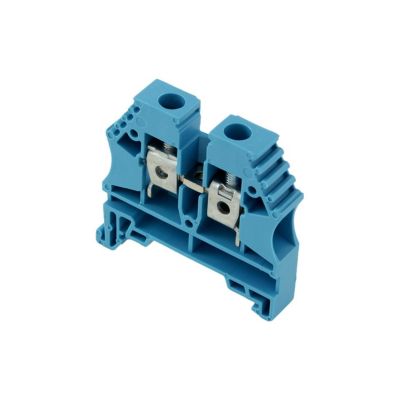 Bloc De Jonction 6mm² - Borne Er6 Bleue - 50a Max - Connexion à Vis Section Max 10mm² - Montage Sur Rail Din