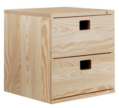 Bloc Dinamic en pin avec 3 tiroirs 36,2x36,2x33 cm