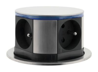 Bloc encastrable compact 3 prises + 2 ports USB Otio
