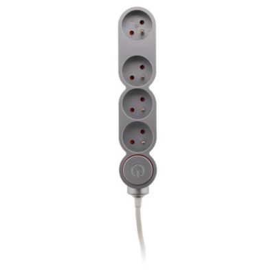 Bloc Home 4 prises 16A 2P+T câble 1,5m - Argent - Zenitech