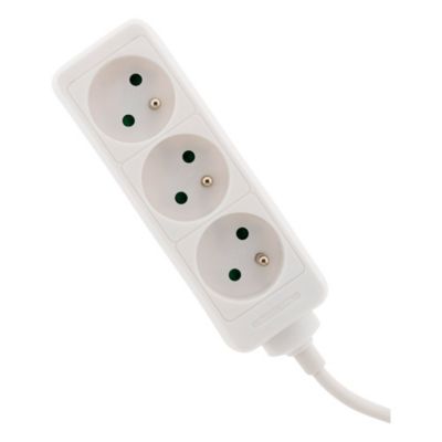 Bloc multiprise 3 prises 2P+T 16A blanc - Zenitech