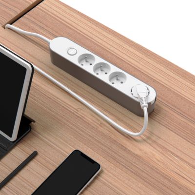 Bloc multiprise 4 ports Jacobsen blanc et gris