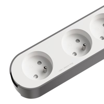 Bloc multiprise 4 ports Jacobsen blanc et gris