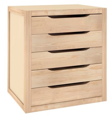 Bloc Natura en bois avec 5 tiroirs 45,8x39x30cm