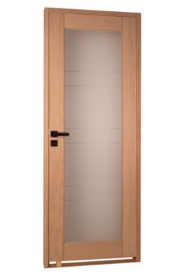 Bloc porte 1 Vitrage CASSIOPEIA bois chêne européen 2040 x 830 Gauche