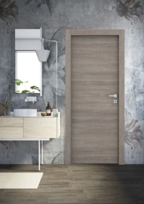 Bloc-porte Alexia gris clair H.204 x l.83 cm, poussant gauche