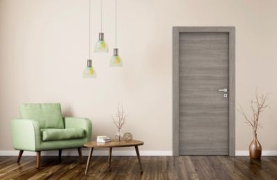Bloc-porte Alexia gris clair H.204 x l.83 cm, poussant gauche