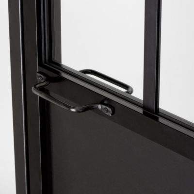 Bloc porte atelier 3 carreaux vitrés transparent poussant droit