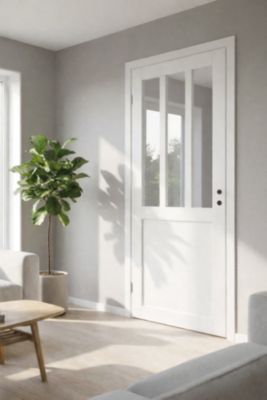 Bloc Porte Atelier Blanc H204 X L73 Cm Côte Tableau P.droit Gd Menuiseries