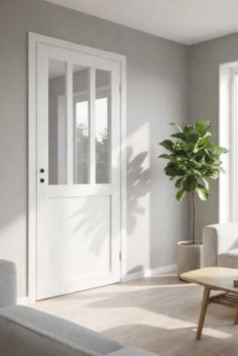 Bloc Porte Atelier Blanc H204 X L73 Cm Côte Tableau P.gauche Gd Menuiseries
