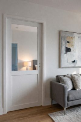 Bloc Porte Atelier Blanc Sans Meneau H204 X L83 Cm Côte Tableau P.gauche Gd Menuiseries