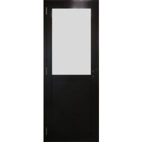 Bloc Porte Athena Noir  H204 X L73 Poussant Gauche Cotes Tableau Gd Menuiseries