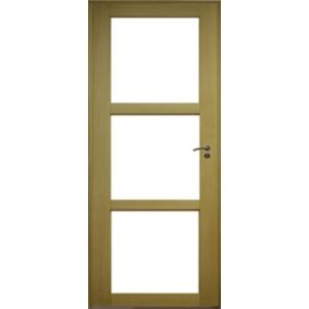 bloc Porte Ayous Vitrage Transparent H204 X L73 Poussant Gauche Côtes Tableau Gd Menuiseries