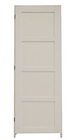 Bloc-porte blanc 4 panneaux H.204 x l.73 cm, poussant gauche