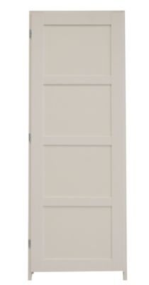 Bloc-porte blanc 4 panneaux H.204 x l.73 cm, poussant gauche