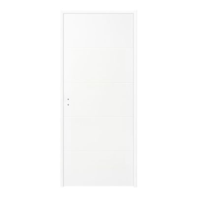 Bloc-porte blanc laqué brillant 83 x 204 cm poussant droit, âme tubulaire, Fortia Lauria