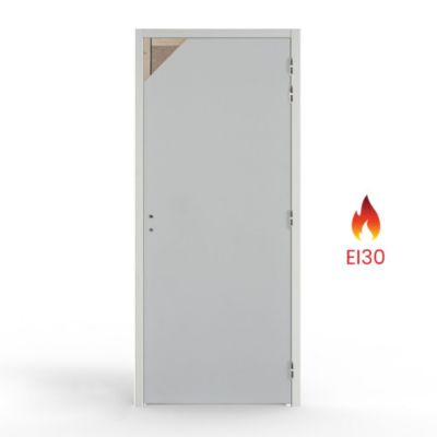 Bloc porte bois coupe-feu EI30 1 vantail PREM - 204x83 cm - huisserie 88x54 - poussant gauche
