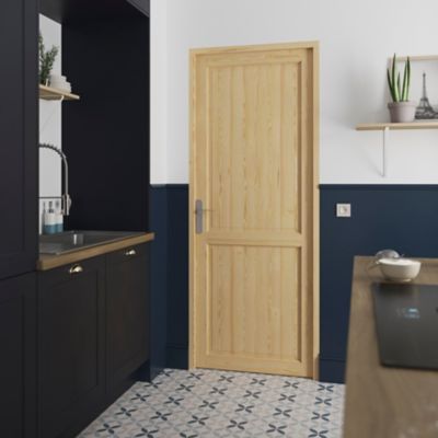 Bloc-porte Camargue pin H.204 x l.73 cm, poussant droit