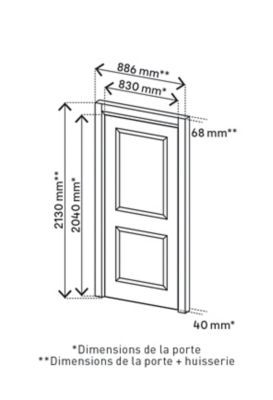 Bloc-porte Camargue pin H.204 x l.83 cm, poussant gauche