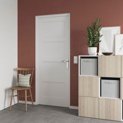 Bloc-porte Connemara 4 panneaux blanc H.204 x l.73 cm, poussant gauche