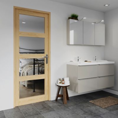 Bloc-porte Connemara pin vitré H.204 x l.83 cm, poussant droit